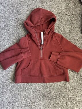 lululemon athletica Women's Half-Zip Hoodie Sweater - Brick Red
